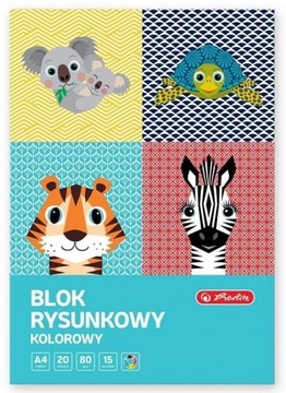BLOK RYSUNKOWY A4/20K KOLOR CUTE ANIMALS (10SZT)