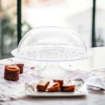 ТАРЕЛКА ОДНОЯРУСНАЯ С ЛАМПОЙ 30СМ ДЛЯ ТОРТА, ПЕЧЕНЬЯ, ФРУКТОВ, ПОДДОН, КРЫШКА