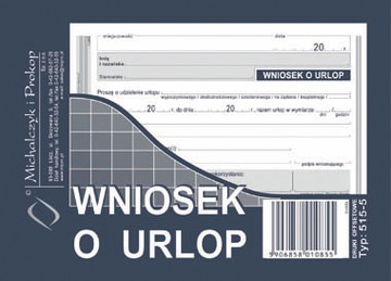 Druk WNIOSEK O URLOP format A6 typ 515-5