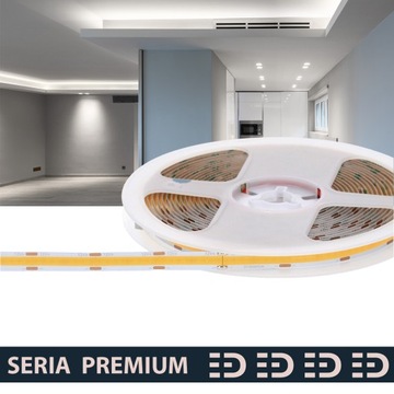 Taśma LED Premium 12V COB-jedna linia światła 8W/m 320led 6500K 700lm 5m