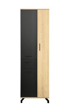 Szafa 60 cm czarna + dąb + czarne nóżki loft MAD2