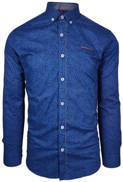 KOSZULA MĘSKA WE WZORKI _ SLIM FIT _ EN211 r. XXL