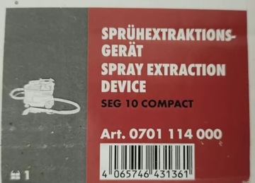 ПЫЛЕСОС ДЛЯ ПРАЧЕЧНОЙ WURTH SEG 10 КОМПАКТНЫЙ