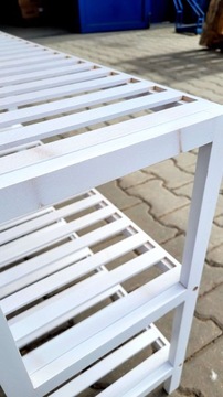 Современный белый обувник для лофт-холла с тремя прочными полками