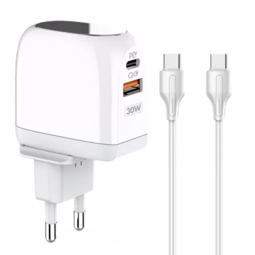 Зарядное устройство USB 30 Вт Светодиодная панель USB-C Кабель USB-C