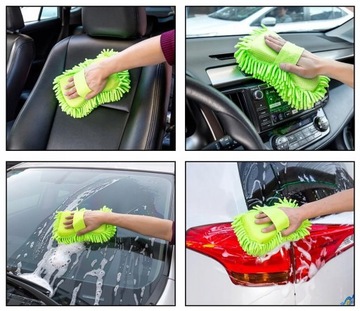 2W1 DUŻA GĄBKA DO MYCIA SAMOCHODU AUTA Z MIKROFIBRY MYJKA Z UCHWYTEM