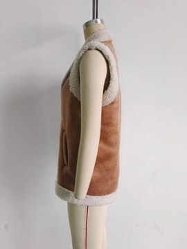 Płaszcz zimowy moda damska kamizelka zima ciepła kamizelki bez rękawó