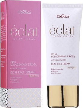 Krem przeciwstarzeniowy do twarzy L'biotica Eclat kolagenowy z różą 50 ml