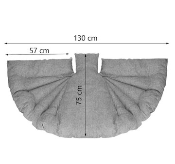 МЯГКАЯ ПОДУШКА ДЛЯ КРЕСЛА КАЧЕЛИ ГНЕЗДО АИСТА ТОЛСТАЯ СЕРАЯ 130см