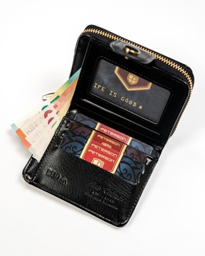 Portfel damski funkcjonalny portmonetka dla kobiety stop RFID Peterson
