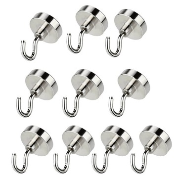 UCHWYT MAGNETYCZNY HACZYK 16x5mm MAGNES, WIESZAK HUNTER, UDŹWIG 8KG - 10SZT