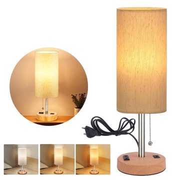 LAMPA STOŁOWA ZAPINANA NA ZAMEK TRÓJKOLOROWA Z ABAŻUREM