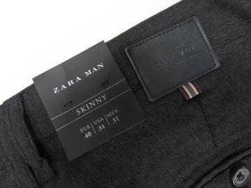 Z.A.R.A MAN__SPODNIE SKINNY SZARE PAS 86__31/34