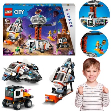 LEGO STACJA KOSMICZNA WIEŻA STARTOWA RAKIETY + 6 FIGUREK