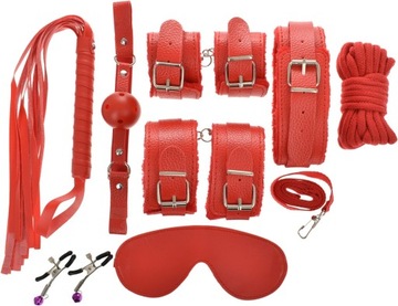 GUILTY TOYS Zestaw BDSM czerwony 8 elementów SEKS