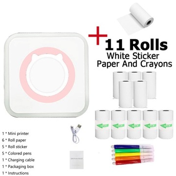 Mini Photo Printer, Wireless Thermal Printer, For Photos Receipts Notes