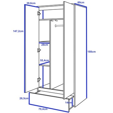 МОЛОДЕЖНАЯ МЕБЕЛЬ MEGAN SYSTEM СТОЛ-ШКАФ БЕЛЫЙ