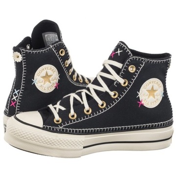 Buty Trampki za Kostkę Damskie Converse CTAS Lift HI Black Czarne