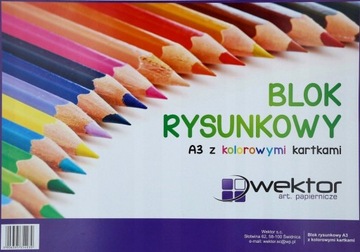 WEKTOR BLOK RYSUNKOWY KOLOROWY A3