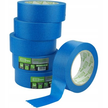 Лента бумажная 38мм/50м синяя, 3шт (150мб) ВЫСОКОЕ ПОЛЬСКОЕ КАЧЕСТВО