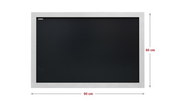 Доска серая 90х60см, серая рамка + мел