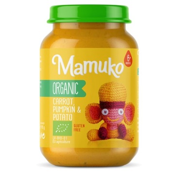 Obiadek dla Dzieci Organiczna Marchew Dynia Ziemniak od 6m+ Mamuko 190g