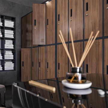 JAN NOWAK Eco Design BARTEK социальный металлический шкаф, антрацит/орех