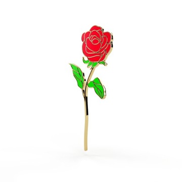 PINETS przypinka kwiat Róża cięta pozłacana 14K