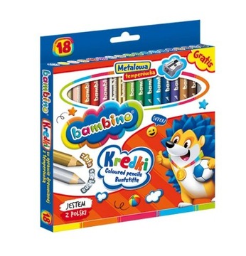 BAMBINO KREDKI DREWNIANE grube JUMBO 18 KOLORÓW