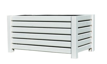 DREWNIANA DONICA OGRODOWA NA KWIATY 60x38x30 BIAŁA