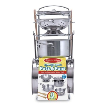 MELISSA AND DOUG ZESTAW METALOWYCH GARNKÓW DO ZABAWY POTS & PANS 3+