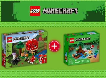 LEGO MINECRAFT Дом-гриб 21179 + Болотное приключение 21240 ДЛЯ МАЛЬЧИКОВ