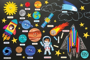 ОБРАЗОВАТЕЛЬНЫЕ МНОГОРАЗОВЫЕ НАКЛЕЙКИ КОСМОС ЭДУЛЕПКИ