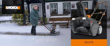 Снегоочиститель WORX WG471E 40 В 2x4 Ач аккумуляторный