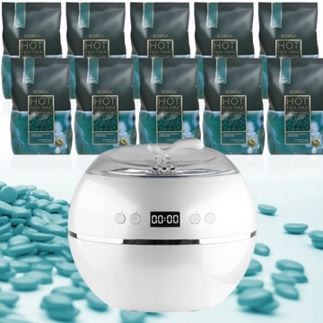 Zestaw DEPILACJA 10x wosk 1kg AZULEN + PODGRZEWACZ