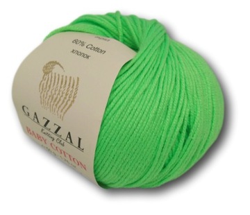 Włóczka GAZZAL Baby Cotton 3427 zielony neon