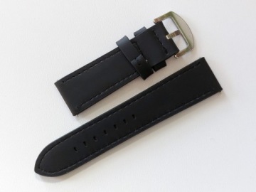 Ремешок для умных часов из черной эко-кожи диаметром 22 мм.