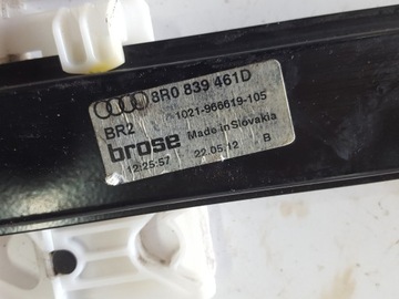 AUDI Q5 8R 08-16R ZVEDÁK OKNO LEVÝ ZADNÍ 8R0839461D
