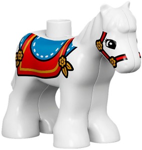 LEGO DUPLO horse03c01pb04 biały konik kucyk 10840