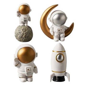 4x Kreatywna śliczna statuetka astronauty Figurka