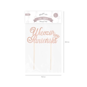 Топпер для торта девичник, розовое золото, 21 см