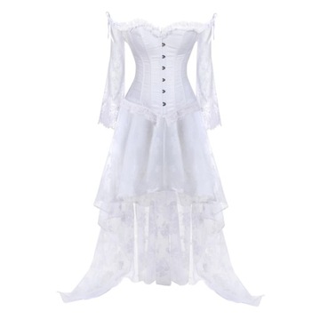 Wedding Corset Woman Dress with Long Sleeve Fairyc