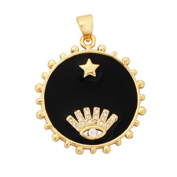 Buddha Hamsha Evil Eye Hand Charm , 18K Real Gold