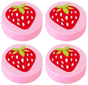 LEGO 98138pb015 1x1 Tile Truskawka (1g) 4 szt.