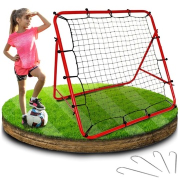 BRAMKA PIŁKARSKA TRENINGOWA BOUNCER REBOUNDER TRENAŻER 100x100CM CZERWONA