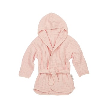 Meyco Baby Jednokolorowy szlafrok - muslinowy - soft pink - 86/92