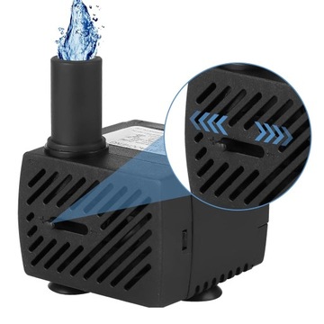 Мини бесшумный светодиодный насос для перекачки 350л/ч 5Вт с 4-мя светодиодными аквариумными фонтанами