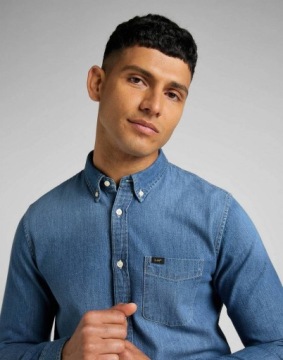 LEE BUTTON DOWN TIDE BLUE L880CUQK M