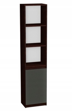 Regał z szafką na segregatory, 40cm wenge, szare