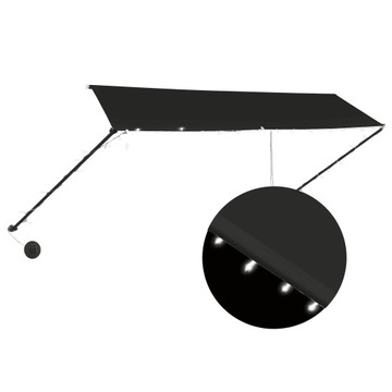 Markiza zwijana 350x150 cm, antracyt, odporna na wodę i promieniowanie UV